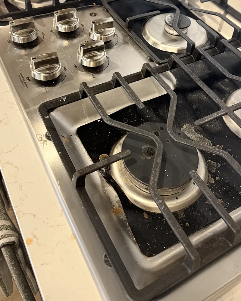 Stovetop before cleaning